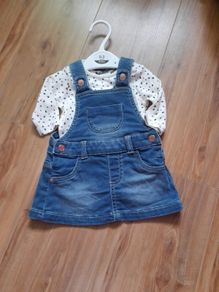 baby dungaree dress set