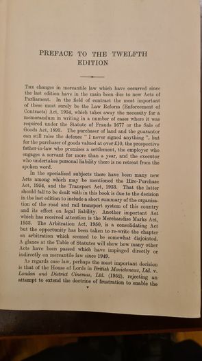 Steven's Mercantile Law. Bt John Montgomery. Twelfth Edition. Hardback In Good Condition. 1955. 33.