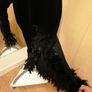 Women's Dress Black Velvet and Ostrich Feathers Size 14 Image 10