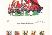 1983 Great Britain British Army Commemorative stamps with First Day of Issue Cancel Limited Edition Lithographed Print measuring 333mm X 257
