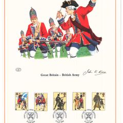 1983 Great Britain British Army Commemorative stamps with First Day of Issue Cancel Limited Edition Lithographed Print measuring 333mm X 257