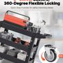 Heavy Duty 3 Tier Utility Service Cart 250kg Capacity with Lockable Wheels for Warehouse Garage and Workshop Image 3