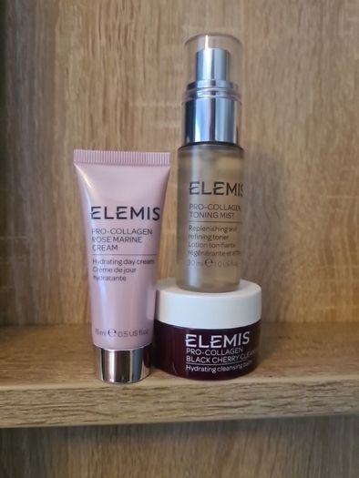 ELEMIS PRO-COLLAGEN ROSE MARINE CREAM 15ml Pro-Collagen Toning Mist 30ml Pro-Collagen Black Cherry Cleansing Balm 20g
