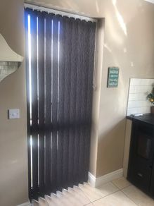 Grey blinds for long window or door like new ,very easy to hang,,, 6ft 9 inch long and 2ft 10 inches wide