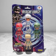 New Rescue Force Mini Action Figures Set of 4