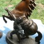 A Pair Of Antique  Marly Horses 7" X 8,4" Image 3