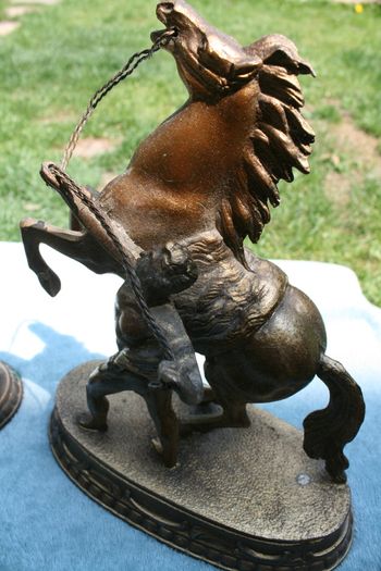 A Pair Of Antique  Marly Horses 7" X 8,4"