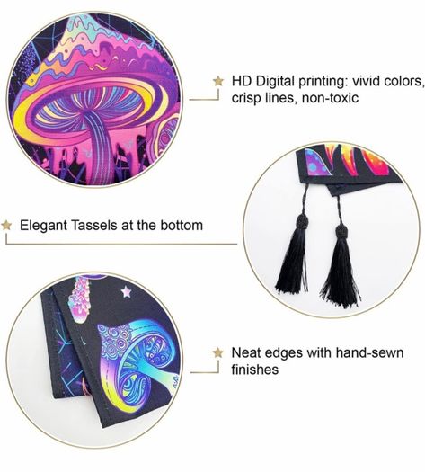 2 Pack Trippy Tapestry Wall Hanging Psychedelic Tapestries with Tassels Fantasy Wall Art Colorful Hippie Home Decor for Bedroom Aesthetic (35cmx50cm)