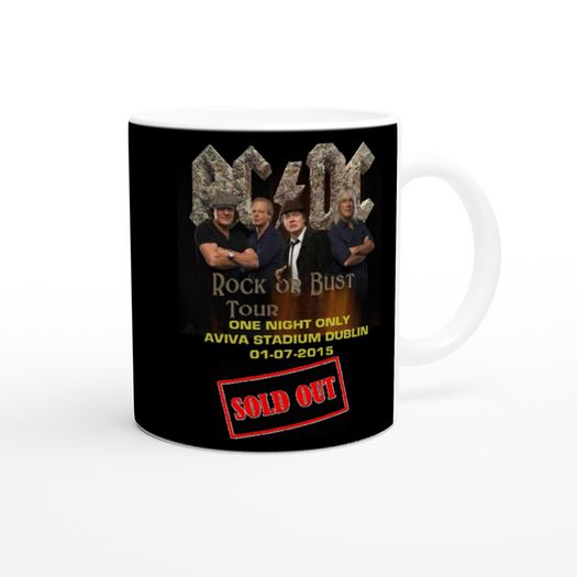 Ac/dc Aviva Stadium Dublin 2015 Commemorative White 11oz Ceramic Mug