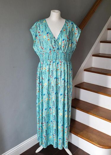 Powder blue summer maxi dress, Size 2XL / UK20, Brand new
