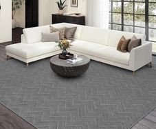 Rugs Living Room Large 200x290 cm Washable Grey Rug Non Slip Geometric Carpet, Fluffy Shaggy Area Rugs for Bedroom Lounge Home Kids Kitchen Office