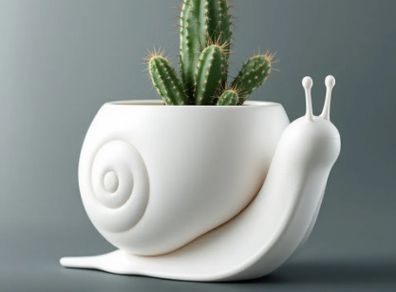 Decorative Snail Planter - Modern Minimal Succulent Pot