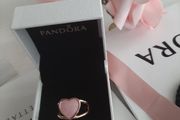 New genuine pandora pink enamel heart ring