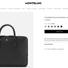 Thin Briefcase Montblanc in Sartorial Leather Black