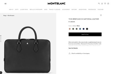 Thin Briefcase Montblanc in Sartorial Leather Black