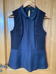 Brand New Womens Oasis Black Peplum Elegant Top