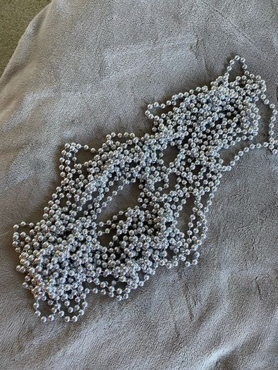 Christmas Silver Decorative String Beads