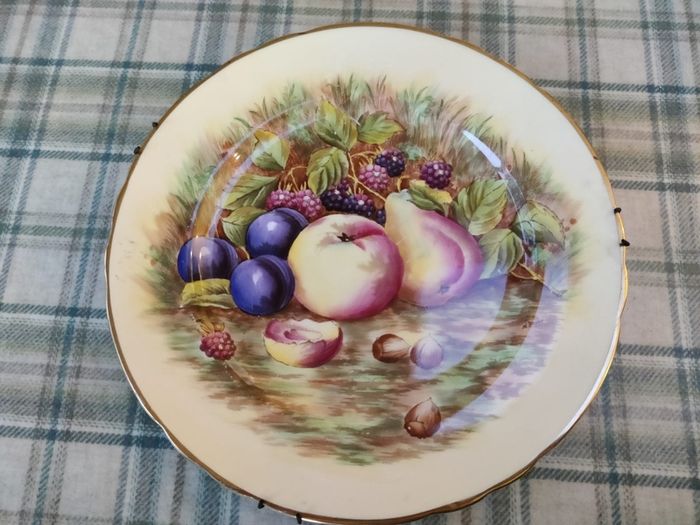 Aynsley "Orchard Gold"  fine bone china vase and wall plaque