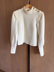 Vanilia cream waffle long sleeve top size 10