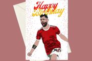 Handmade Bruno Fernandes Manchester United Birthday A5 Card, Perfect for gifts, occasions, or funny card for Football Fans