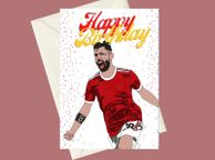 main image for ad Handmade Bruno Fernandes Manchester United Birthday A5 Card, Perfect for gifts, occasions, or funny card for Football Fans