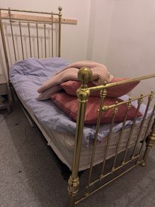Single Bed Frame Classic Brass