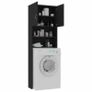Washing Machine Cabinet Set Black Chipboard Image 3
