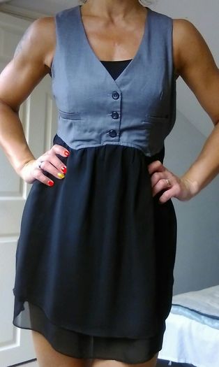 Vest Style Mini Black/Grey Dress from AWEAR, like new