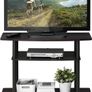No Tools 3-Tier Entertainment Center Stand, TV Stands, TV Unit, TV Shelf, Dark Walnut Image 3