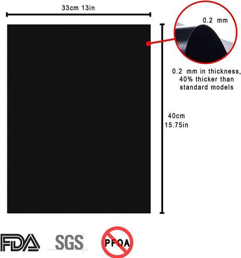 Grill Mat, Set of 6 BBQ Grill Mat Non Stick Barbecue Baking Mat, Teflon Cooking Mats for Electric Grill Gas Charcoal BBQ,