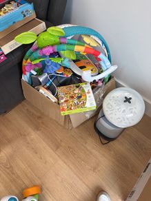 Mixed baby toys, play mats and steriliser