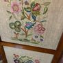 Edwardian mahogany-framed room divider screen with embroidered panels. Image 5