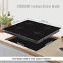 Induction Hob 60cm,4 Zone Electric Cooktop,7000W Built-In Hob, Touch Control, Booster, Timer, Child Lock, Auto Shut-Off, Black Glass Image 2