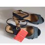 PieSanto Navy Blue Leather Suede Sandals EU35 UK2 Block Heel BNIB Spain  CAN POST Image 7