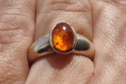 Silver 925 with amber ring.