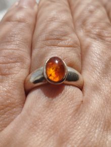 Silver 925 with amber ring.