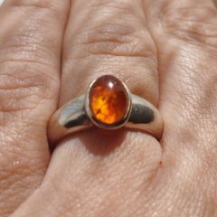 Silver 925 with amber ring.