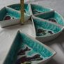 Italian Vintage & Unique Hand Painted Triangular Hors D'oeuvre/Tapas Dishes Image 6