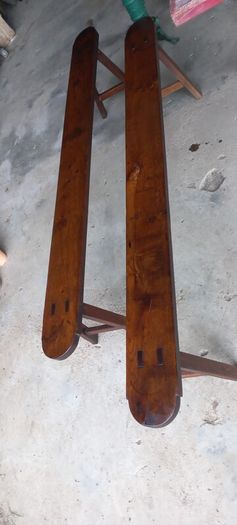 Set Of Two Antique French Solid oak Benches very sturdy  strong and solid Beautiful Patina