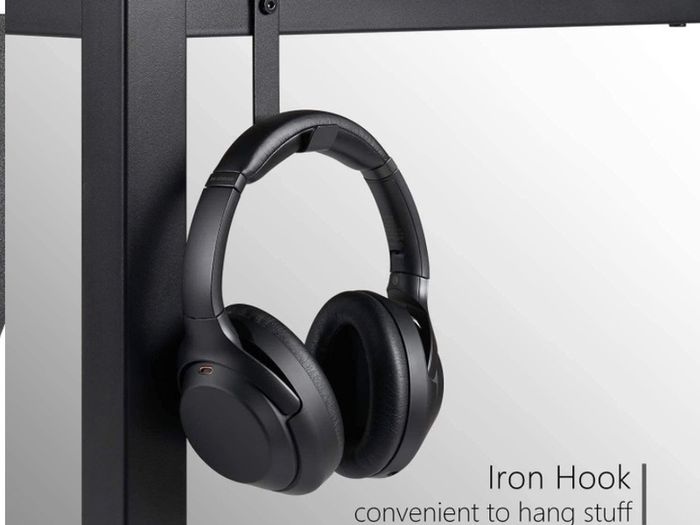 Computer Desk, Office Work Desk for student and worker, Writing Desk with drawer and Headphone Hook, Laptop Table with shelves, Modern Style Desks for Bedroom, Home, Office 100x50x75cm (FREE POSTAGE)