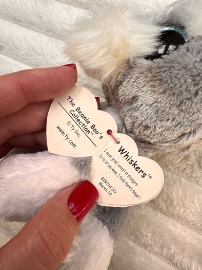 Ty Beanie Boo Whiskers approx. 15 cm. Plush Schnauzer Dog Please see photos
