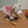 Plush Rocking Unicorn with Wooden Base Image 2
