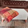 Sturdy Versatile Rattan and Bamboo Low Bench Image 4