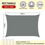Sun Shade Sail Rectangle 2m x 3m Waterproof, 98% UV Block Awnings for Patios with Free Rope, Sunscreen Awning Canopy, Rectangular Garden Shelter for Outdoor Garden Patio Yard Lawn Party, Grey Image 2