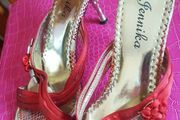Worn red heels size uk3