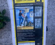 Brand new and still sealed in its original box. I am selling a premium, heavy-duty Youngman Deluxe 2-Section Aluminium Loft Ladder (Werner brand) Need gone ASAP due to house clearance