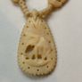 Vintage Hand Carved Bovine Bone Bead Necklace Featuring Elephant Pendant Image 2