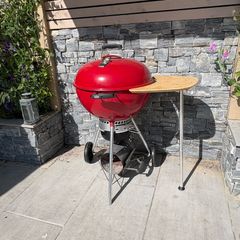 Weber charcoal bbq and Weber side table