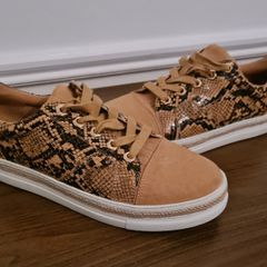 River Island Tan / Snake Print Trainers BRAND NEW!!!