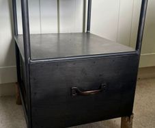 Pomax Home Collection Industrial Style Metal Designer Side Bedside Table Locker Drawer